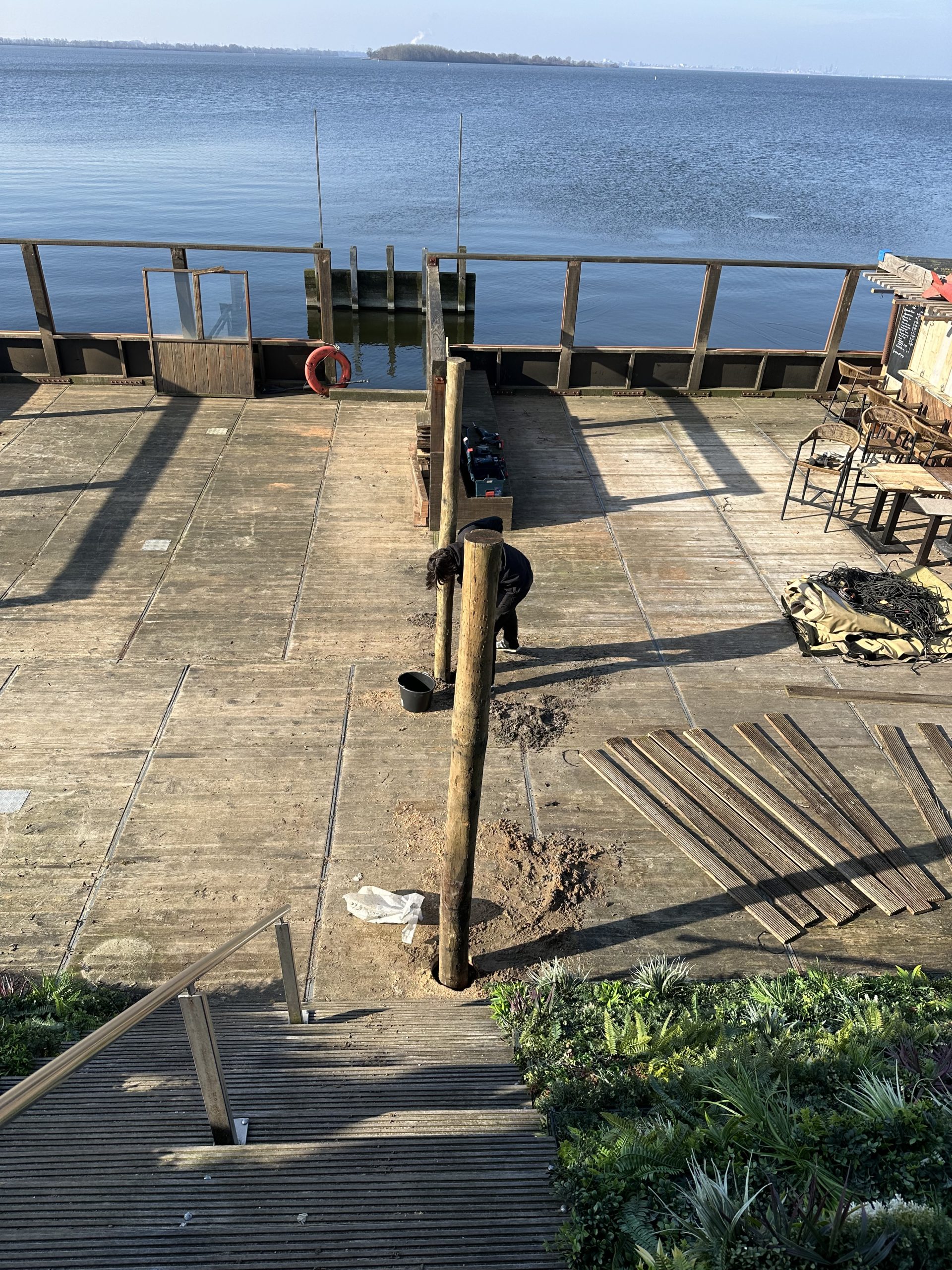 Vaste palen stretchtent