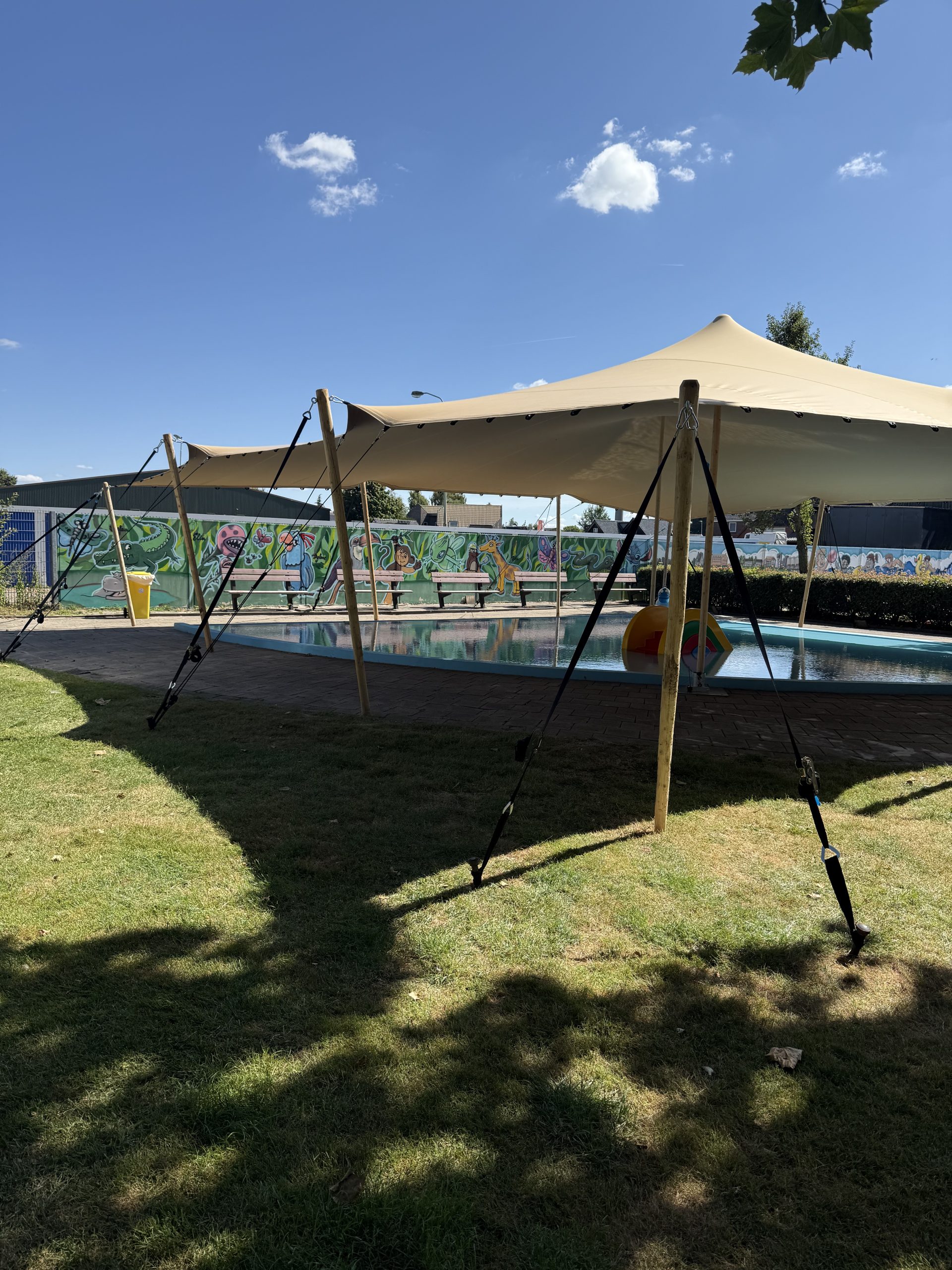 Zwembadoverkapping stretchtent